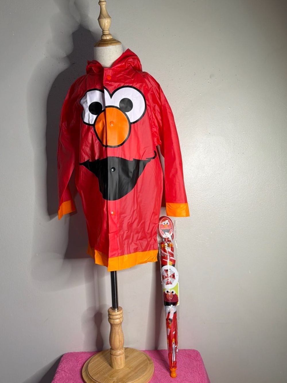 Sesame Street Bright Red Character Raincoat Accent